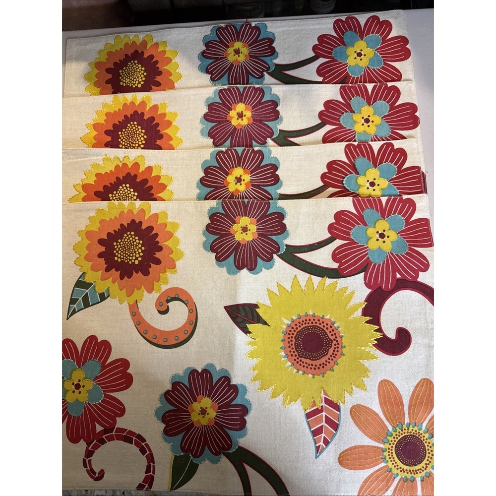 Harvest Season Set Of Four Placemats Fall Colors Fabric